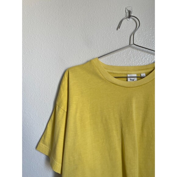 Tna Women's Laid Back Crop T-Shirt in Yellow Size LARGE - Picture 2 of 6
